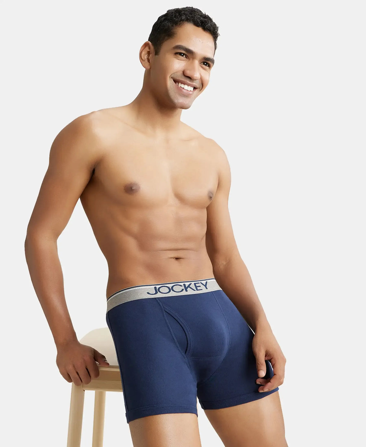 JOCKEY Rib Solid Boxer Brief with Ultrasoft and Durable Waistband #8009 - Deep Navy