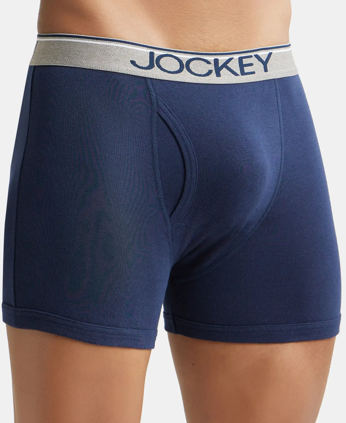 JOCKEY Rib Solid Boxer Brief with Ultrasoft and Durable Waistband #8009 - Deep Navy