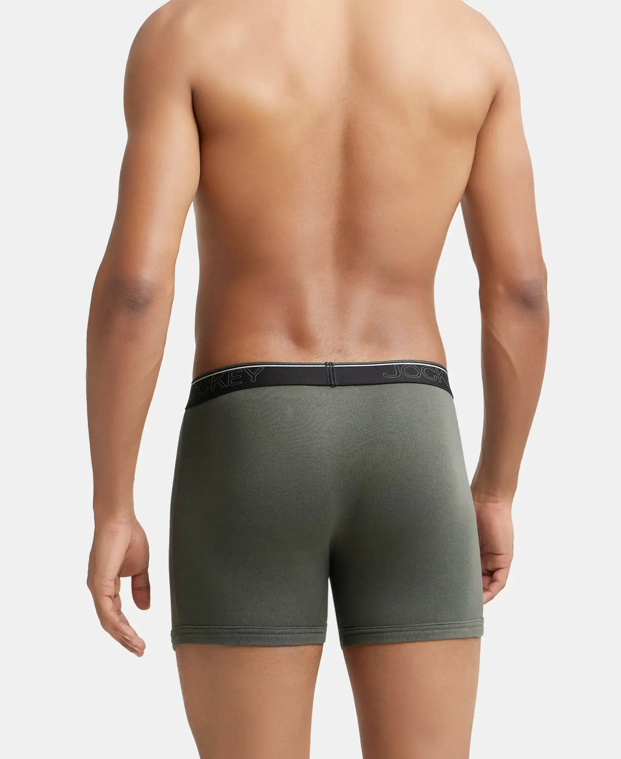 JOCKEY Rib Solid Boxer Brief with Ultrasoft and Durable Waistband #8009 - Deep Olive