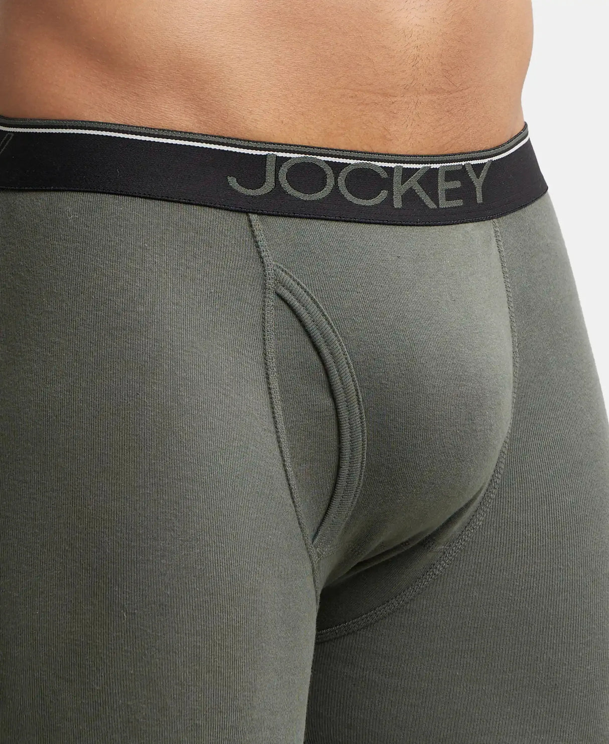 JOCKEY Rib Solid Boxer Brief with Ultrasoft and Durable Waistband #8009 - Deep Olive