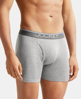 JOCKEY Rib Solid Boxer Brief with Ultrasoft and Durable Waistband #8009 - Grey Melange