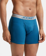 JOCKEY Rib Solid Boxer Brief with Ultrasoft and Durable Waistband #8009 - Seaport Teal