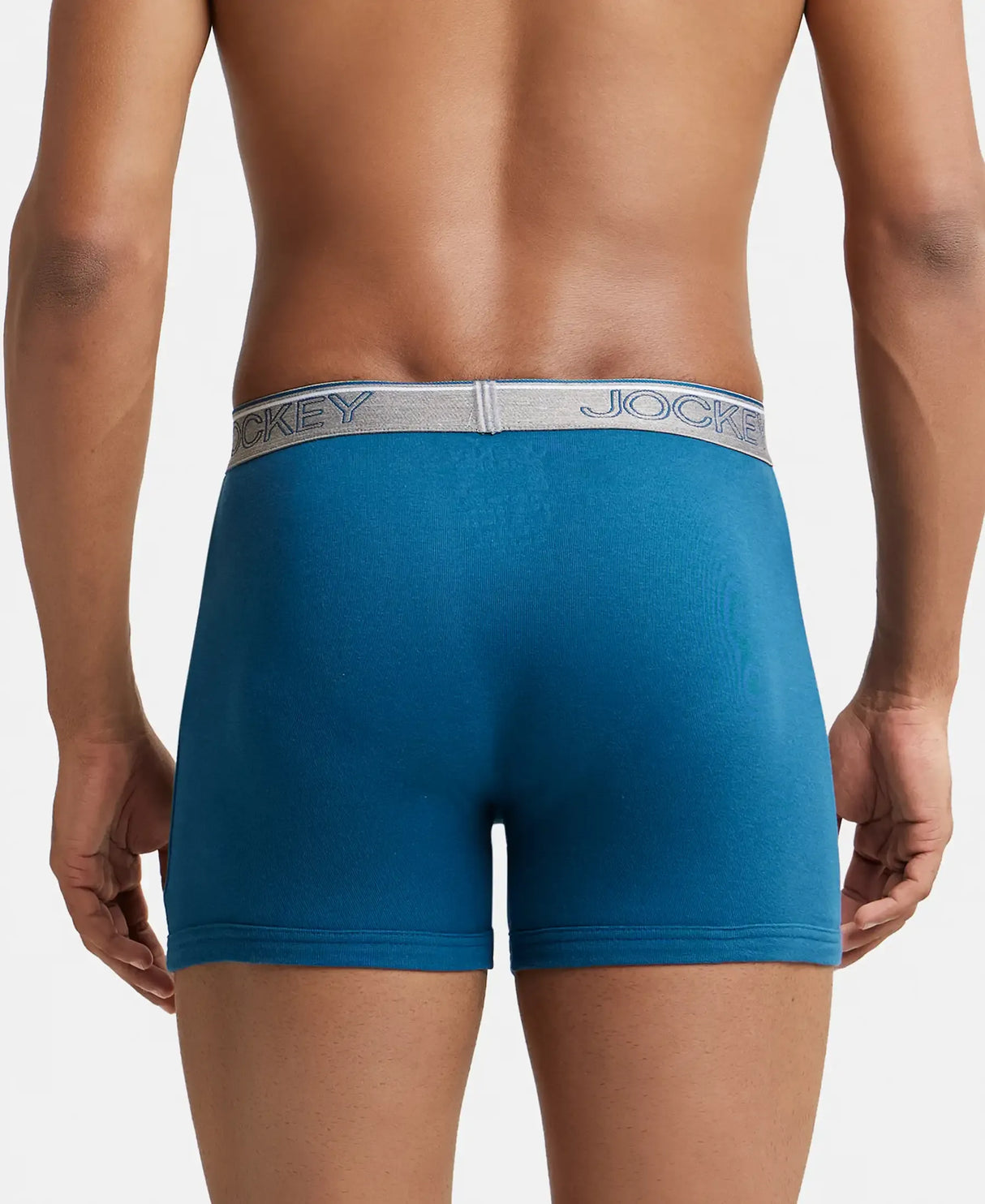 JOCKEY Rib Solid Boxer Brief with Ultrasoft and Durable Waistband #8009 - Seaport Teal