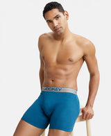 JOCKEY Rib Solid Boxer Brief with Ultrasoft and Durable Waistband #8009 - Seaport Teal