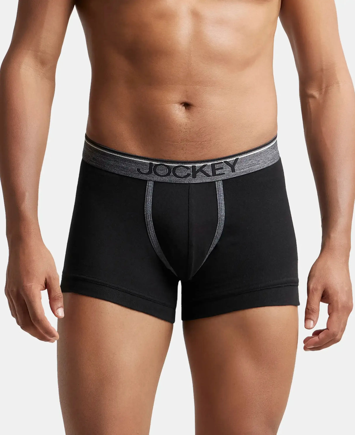 JOCKEY Super Combed Cotton Rib Solid Trunk with Ultrasoft Waistband #8015- Black