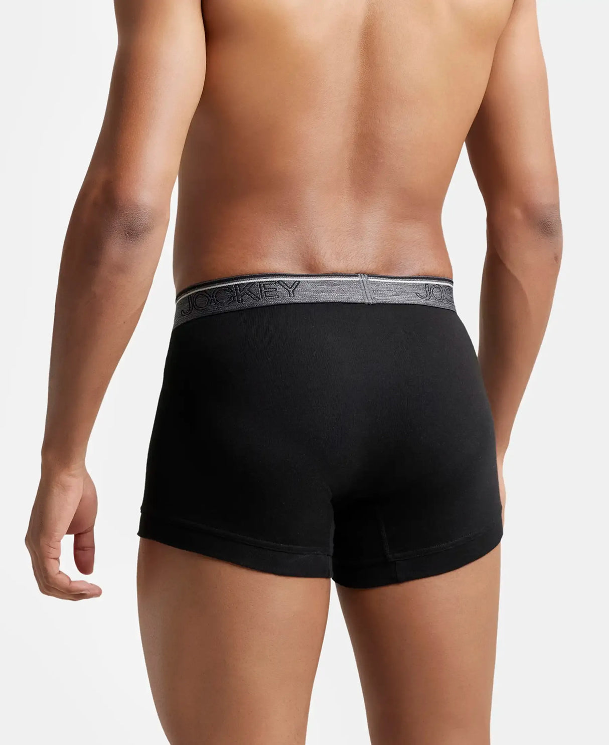 JOCKEY Super Combed Cotton Rib Solid Trunk with Ultrasoft Waistband #8015- Black