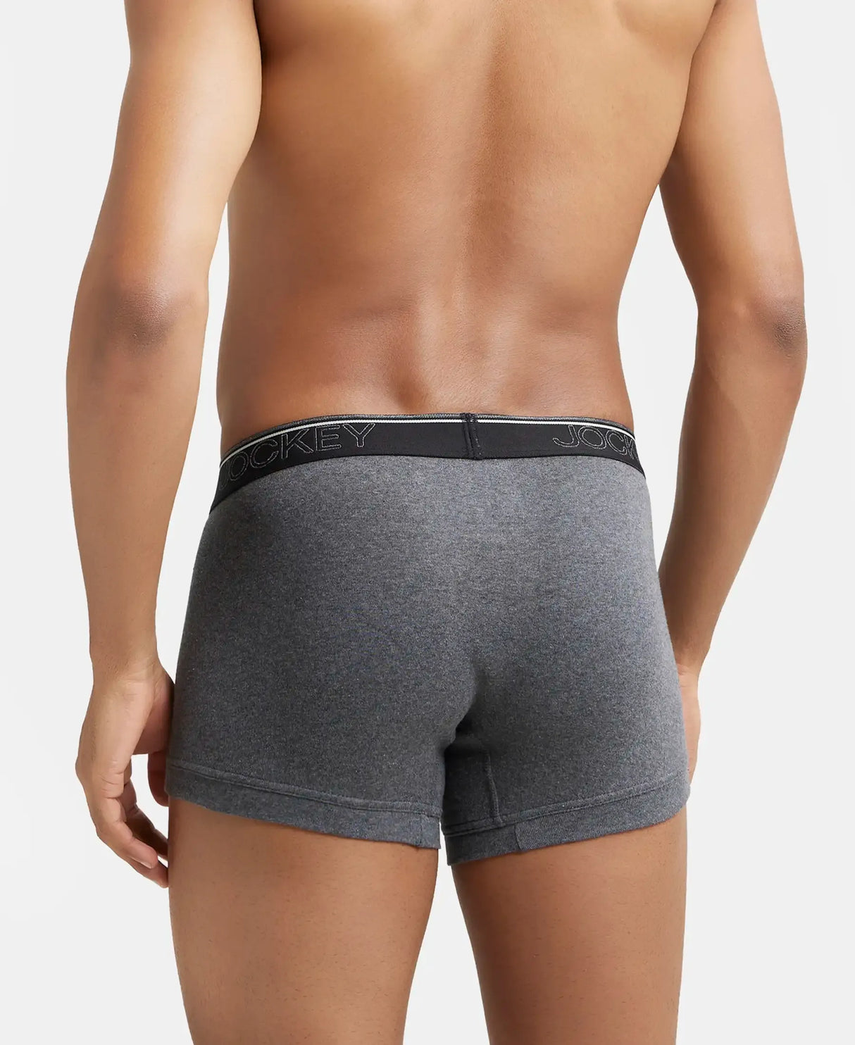 JOCKEY Super Combed Cotton Rib Solid Trunk with Ultrasoft Waistband #8015- Charcoal Melange