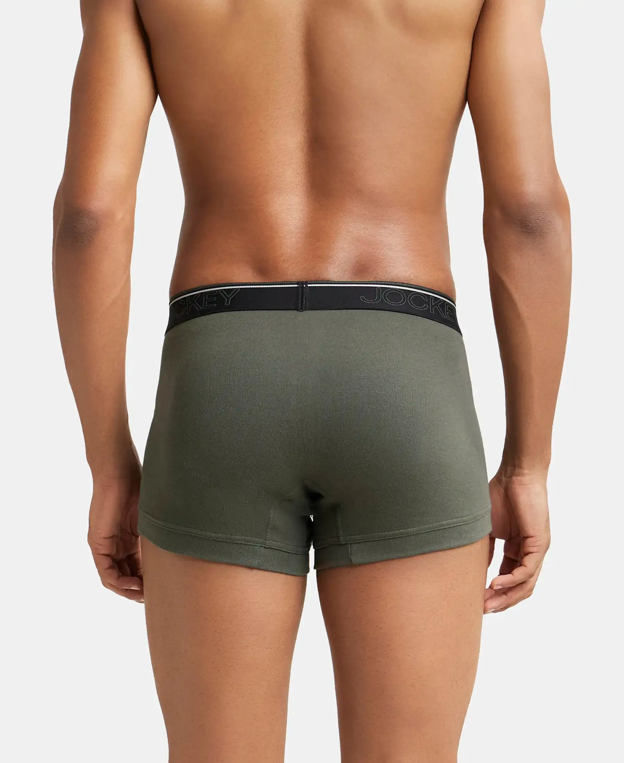 JOCKEY Super Combed Cotton Rib Solid Trunk with Ultrasoft Waistband #8015- Deep Olive