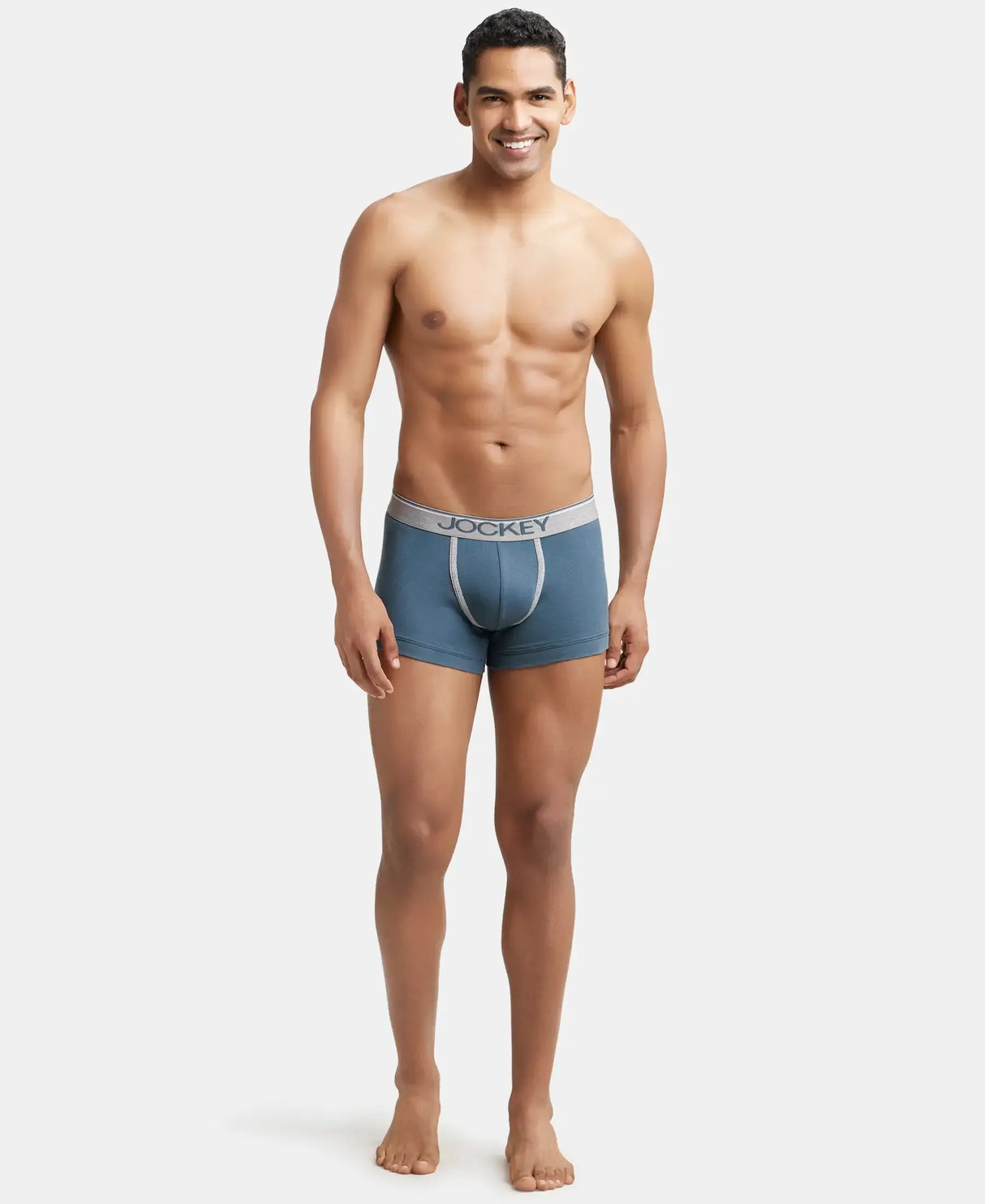 JOCKEY Super Combed Cotton Rib Solid Trunk with Ultrasoft Waistband #8015- Deep Slate