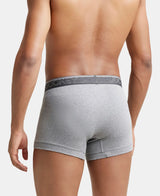 JOCKEY Super Combed Cotton Rib Solid Trunk with Ultrasoft Waistband #8015- Grey Melange