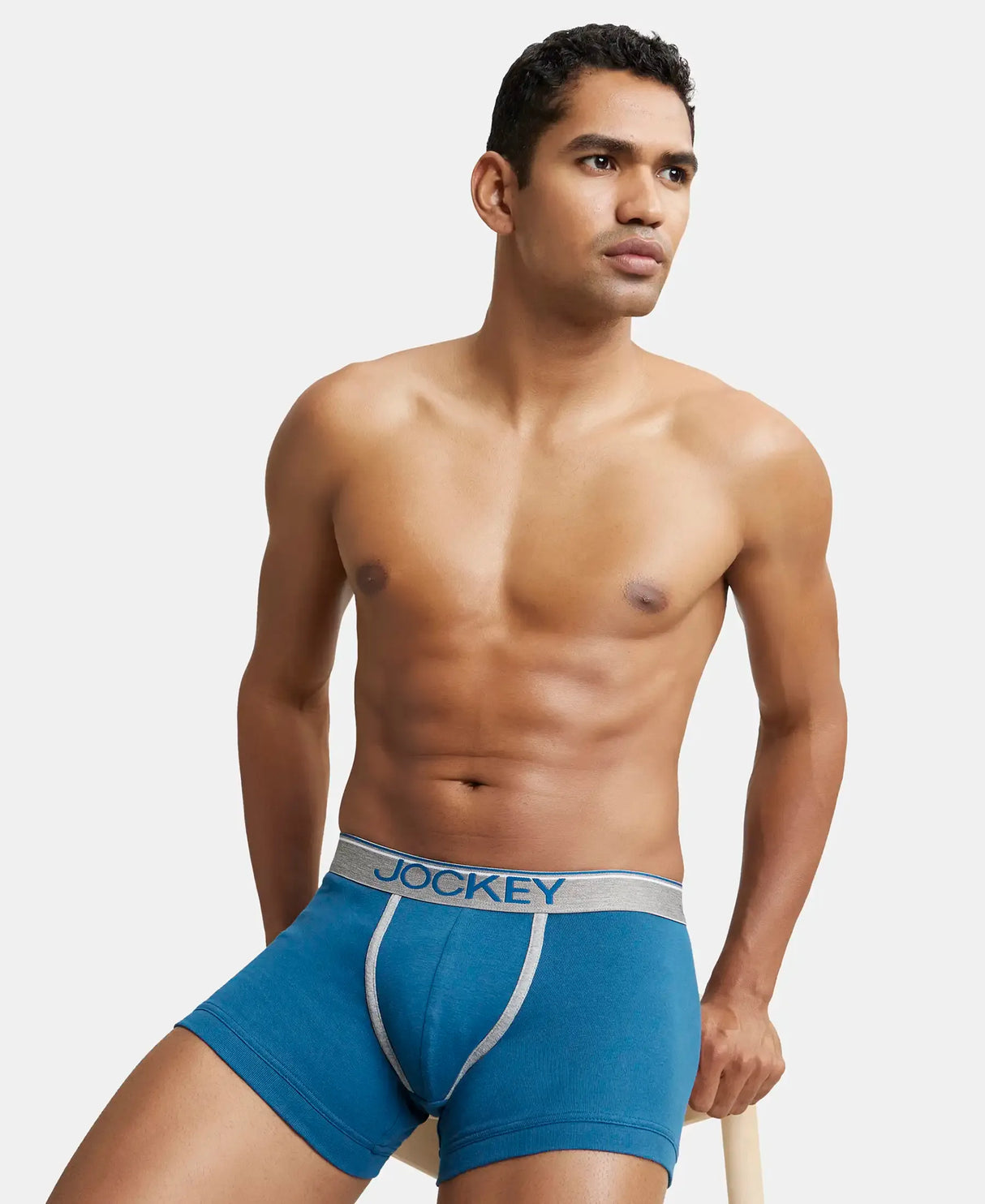 JOCKEY Super Combed Cotton Rib Solid Trunk with Ultrasoft Waistband #8015- Seaport Teal