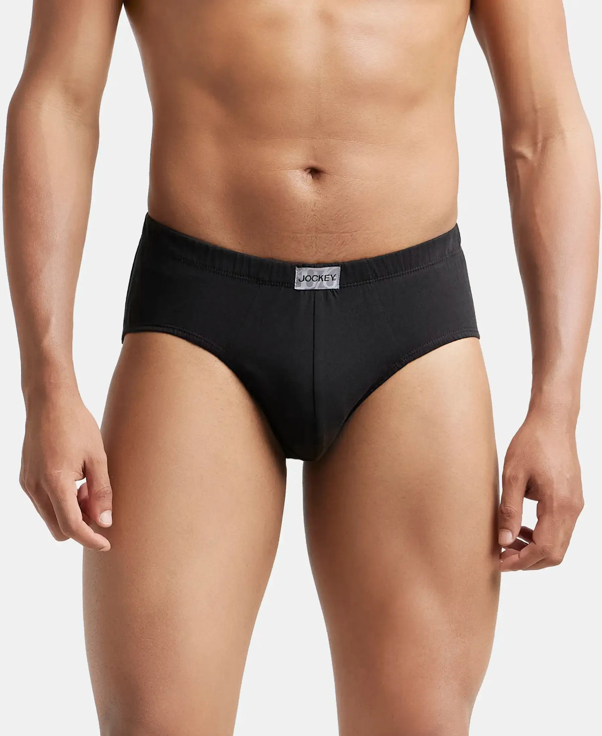 JOCKEY Solid Brief with Ultrasoft Concealed Waistband #8035- Black