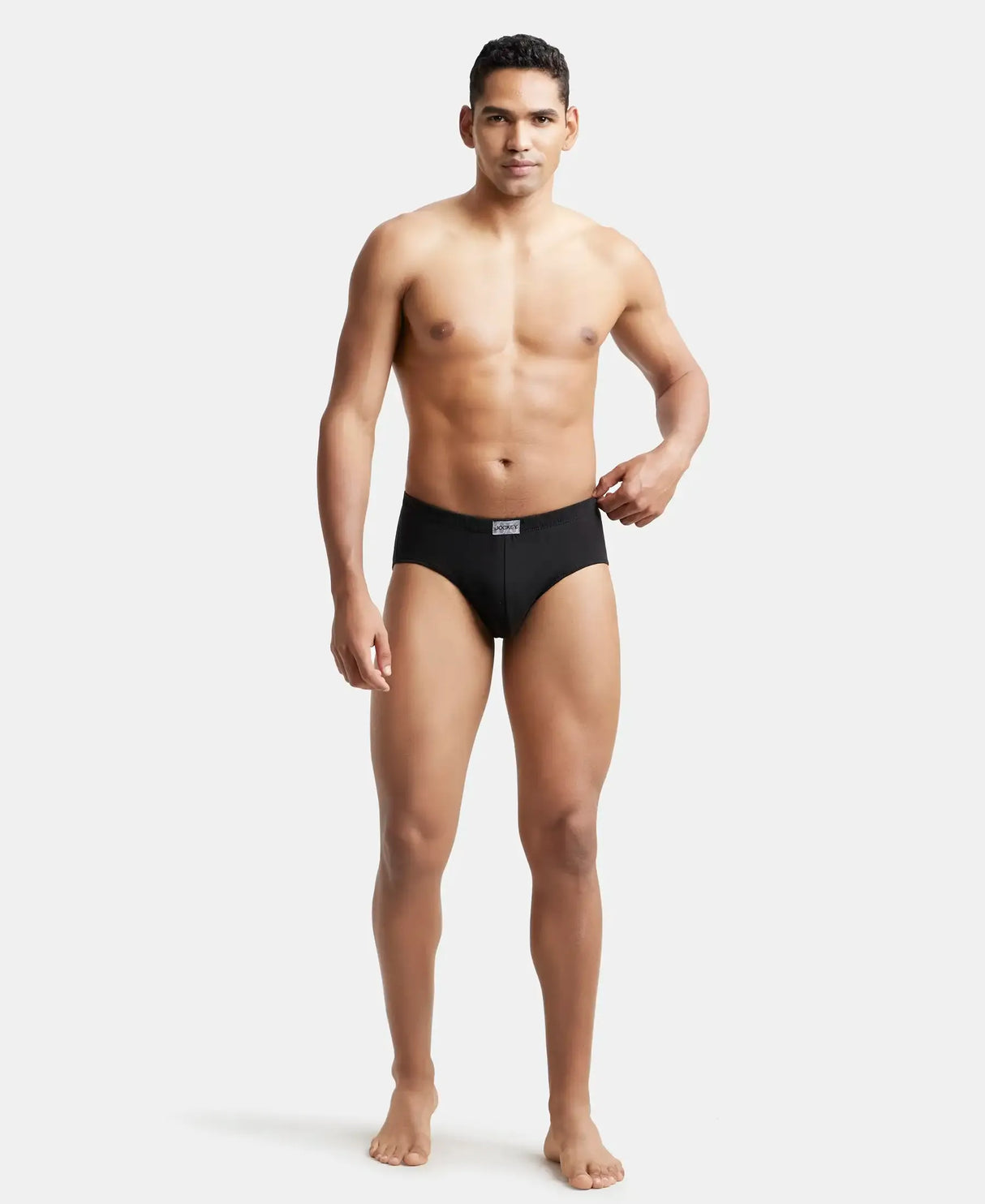 JOCKEY Solid Brief with Ultrasoft Concealed Waistband #8035- Black