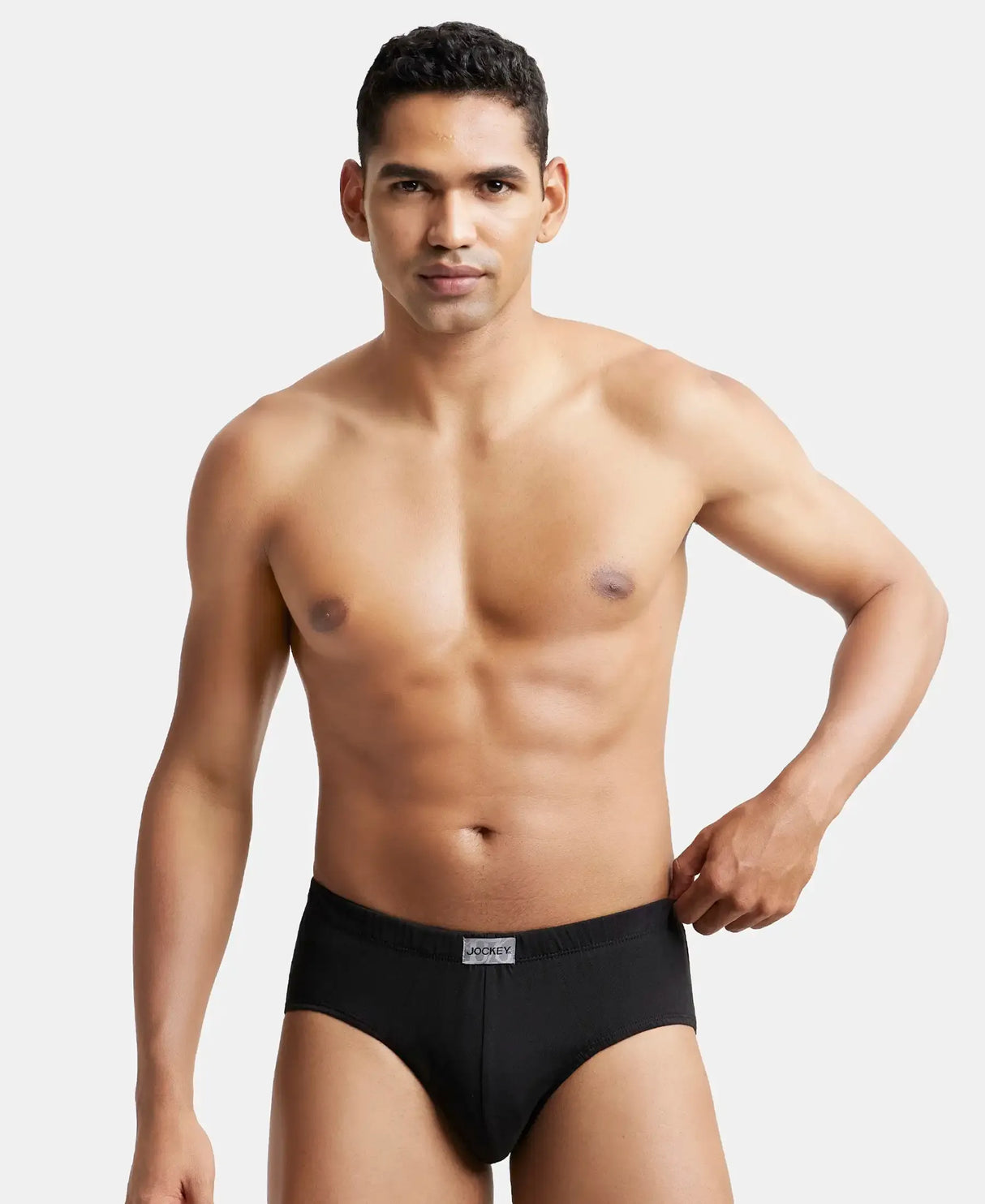 JOCKEY Solid Brief with Ultrasoft Concealed Waistband #8035- Black