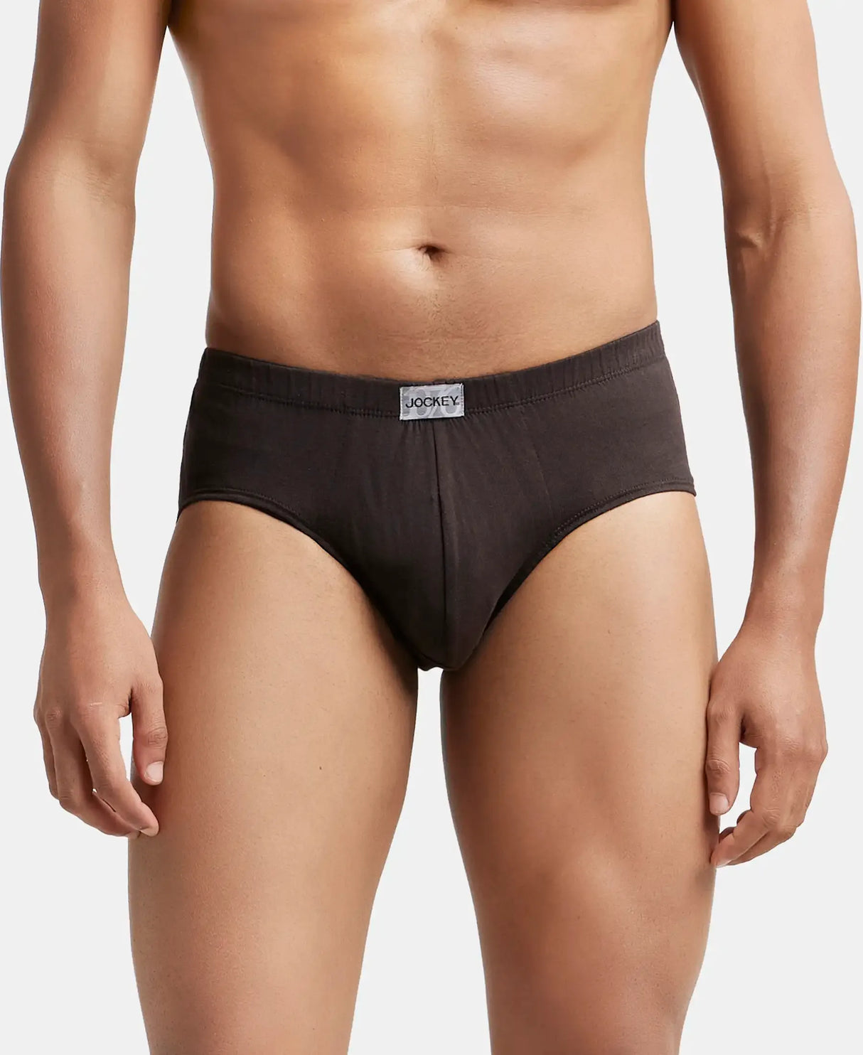 JOCKEY Solid Brief with Ultrasoft Concealed Waistband #8035- Brown