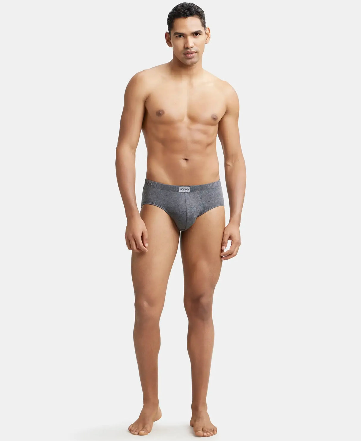 JOCKEY Solid Brief with Ultrasoft Concealed Waistband #8035- Charcoal Melange