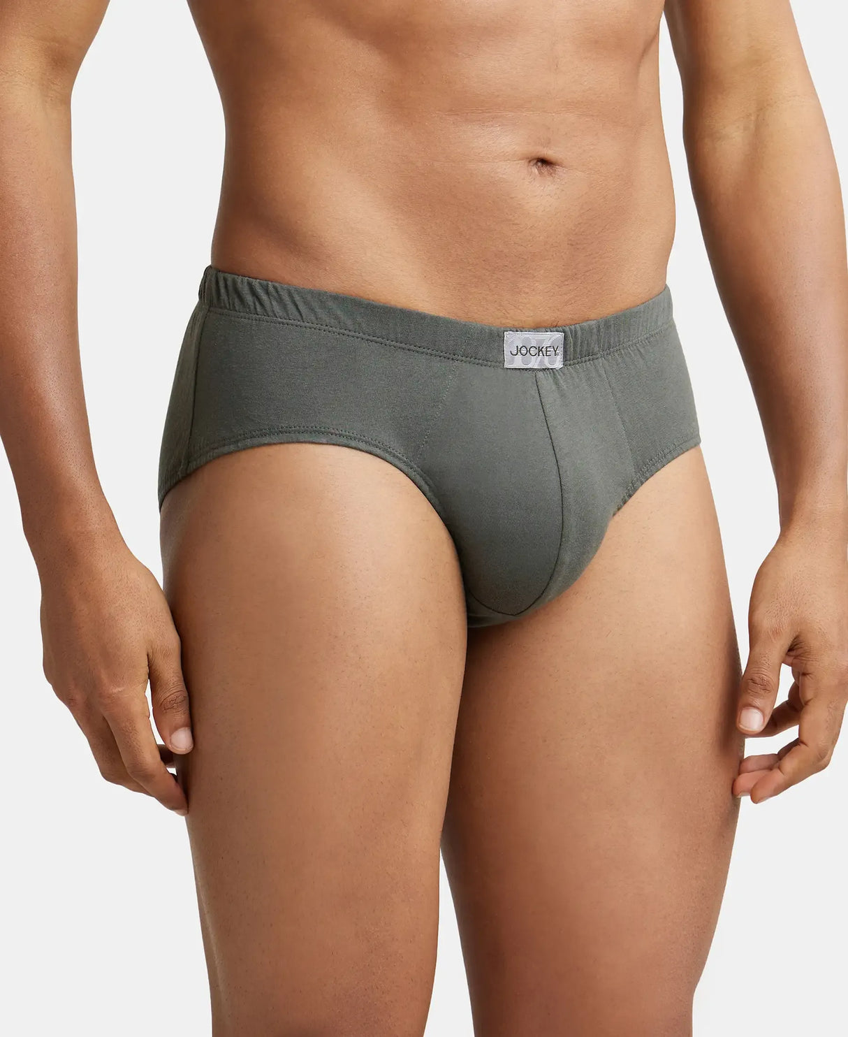 JOCKEY Solid Brief with Ultrasoft Concealed Waistband #8035- Deep Olive