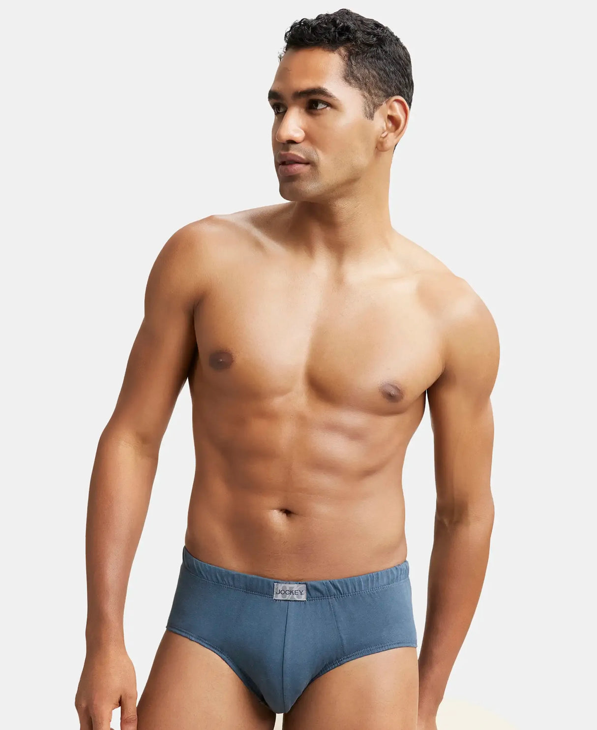 JOCKEY Solid Brief with Ultrasoft Concealed Waistband #8035- Deep Slate