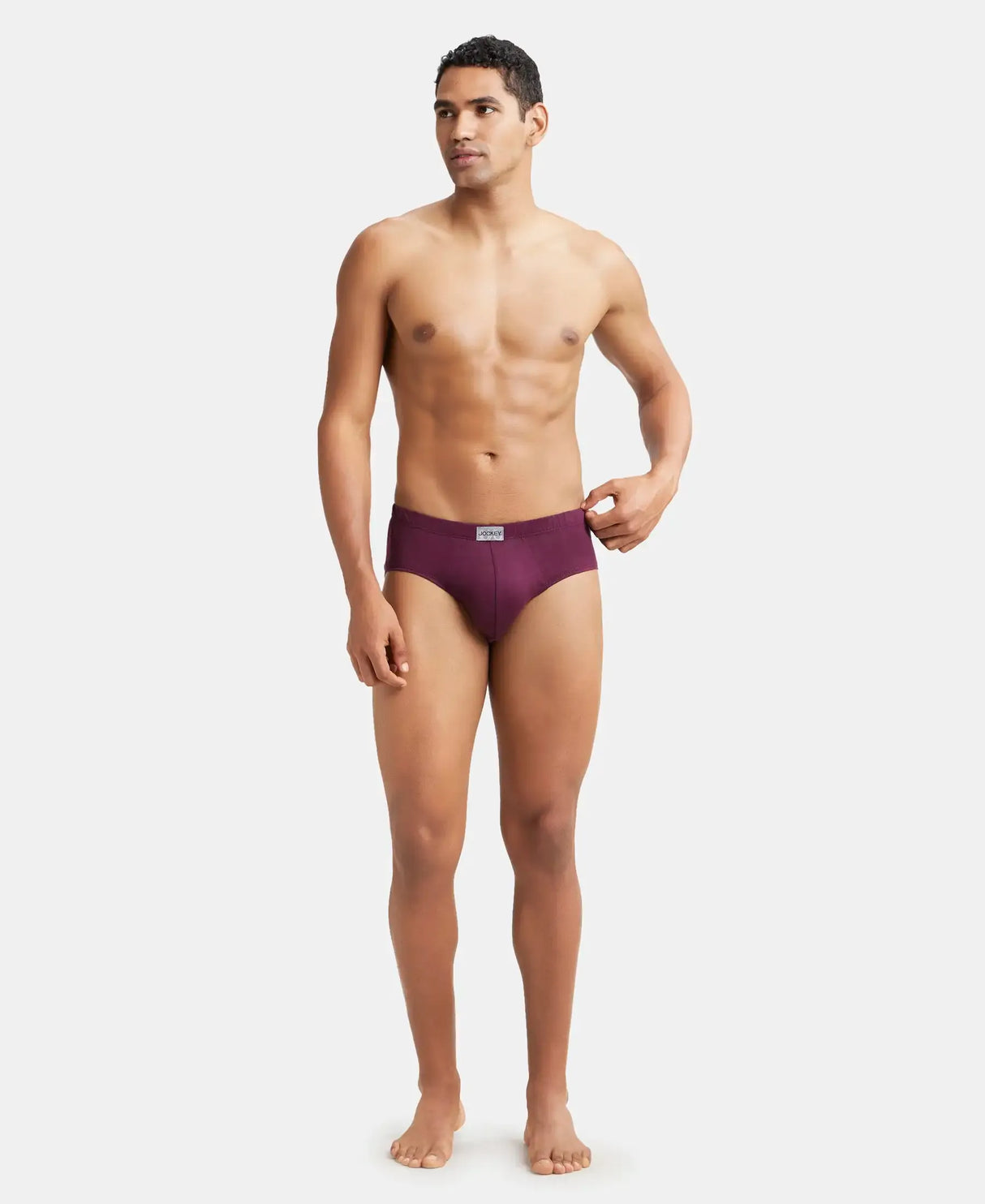 JOCKEY Solid Brief with Ultrasoft Concealed Waistband #8035- Wine Tasting