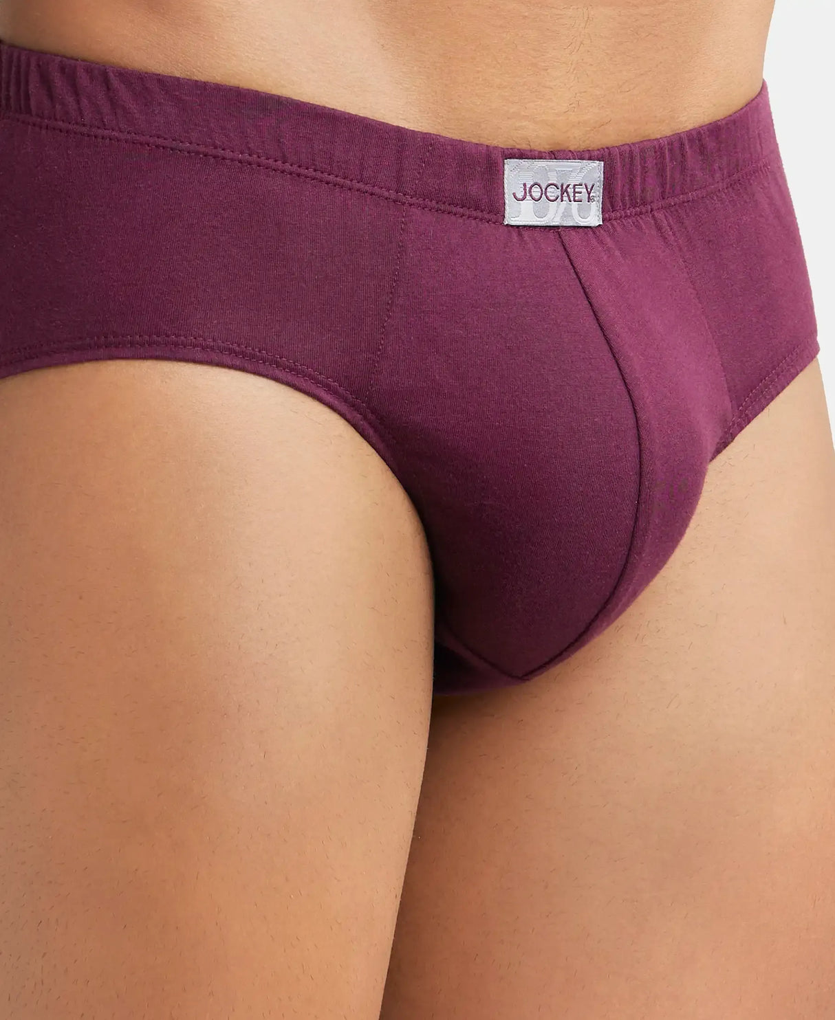 JOCKEY Solid Brief with Ultrasoft Concealed Waistband #8035- Wine Tasting