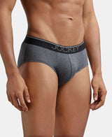 JOCKEY Super Combed Cotton Solid Brief with Ultrasoft Waistband #8037- Charcoal Melange