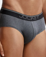 JOCKEY Super Combed Cotton Solid Brief with Ultrasoft Waistband #8037- Charcoal Melange