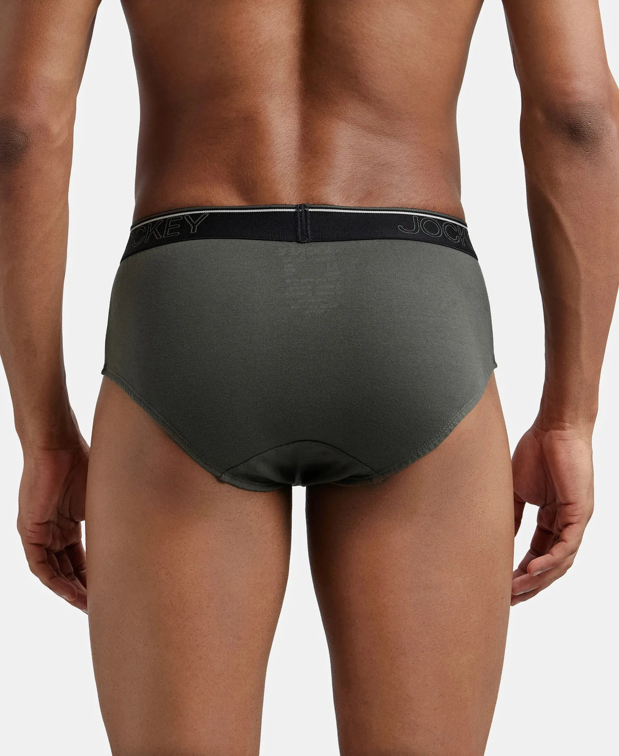 JOCKEY Super Combed Cotton Solid Brief with Ultrasoft Waistband #8037- Deep Olive