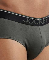 JOCKEY Super Combed Cotton Solid Brief with Ultrasoft Waistband #8037- Deep Olive