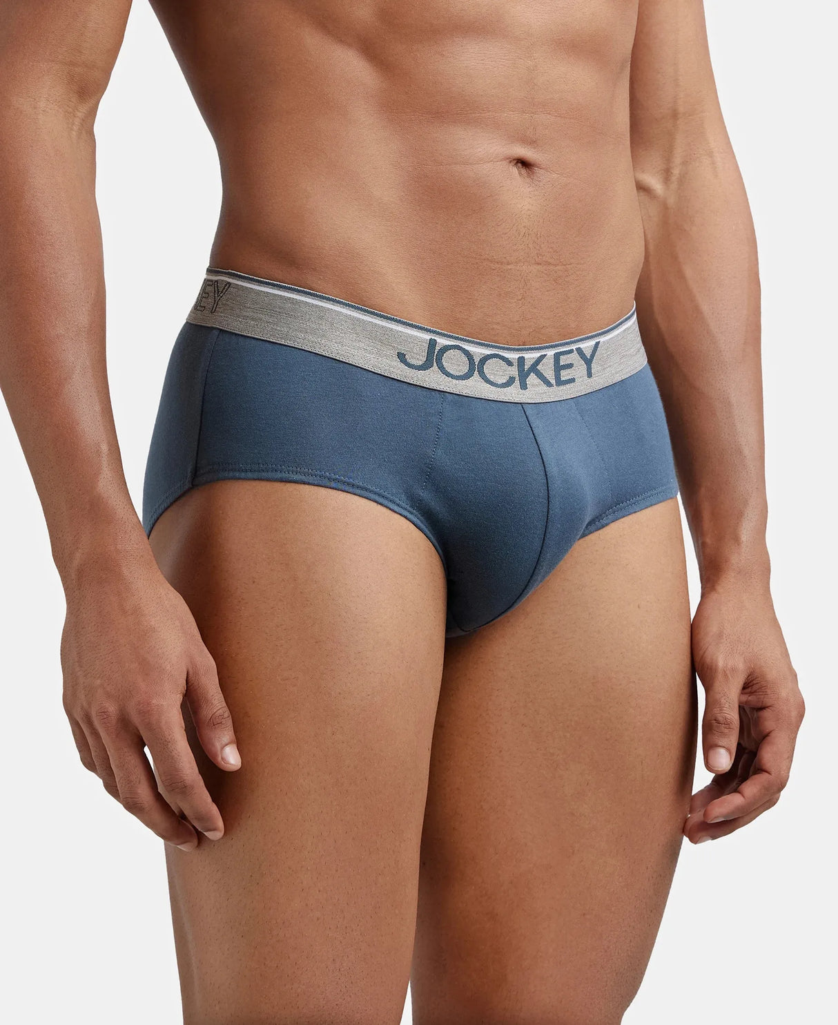 JOCKEY Super Combed Cotton Solid Brief with Ultrasoft Waistband #8037- Deep Slate