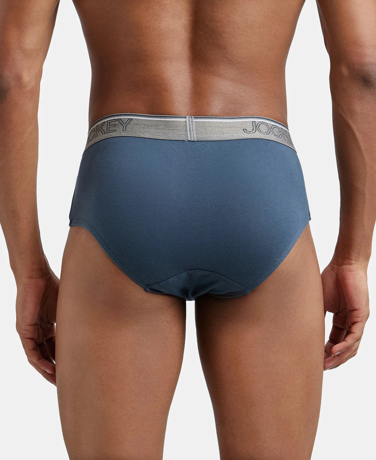 JOCKEY Super Combed Cotton Solid Brief with Ultrasoft Waistband #8037- Deep Slate