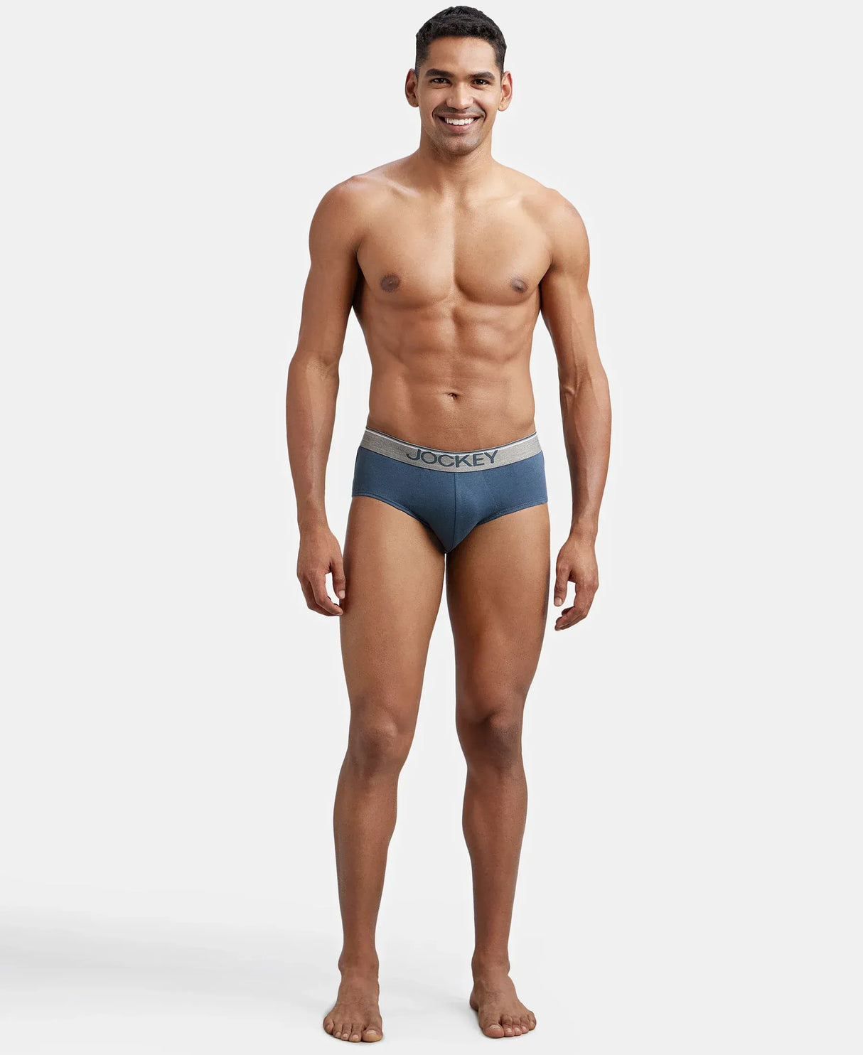 JOCKEY Super Combed Cotton Solid Brief with Ultrasoft Waistband #8037- Deep Slate