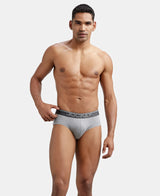 JOCKEY Super Combed Cotton Solid Brief with Ultrasoft Waistband #8037- Grey Melange