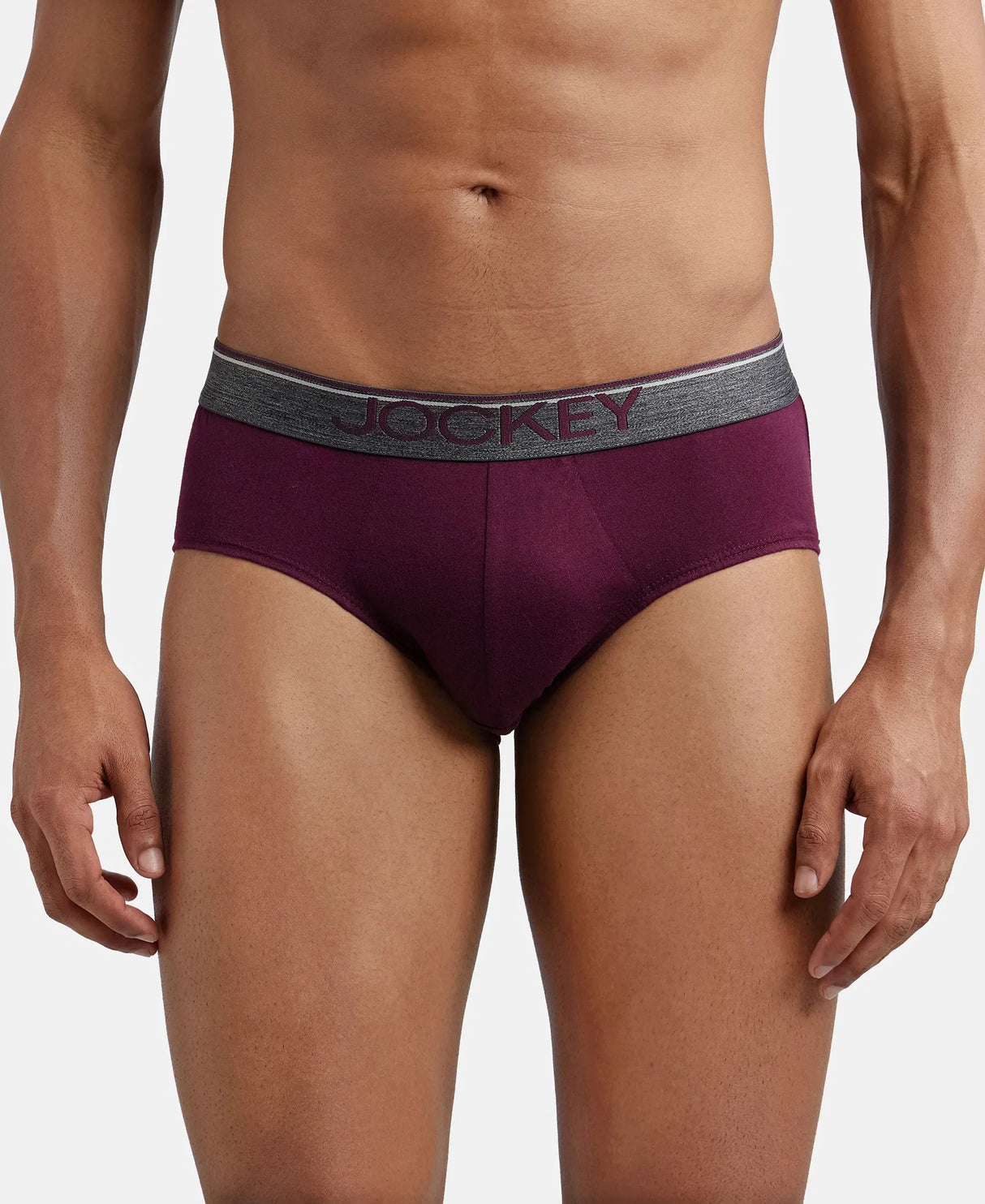 JOCKEY Super Combed Cotton Solid Brief with Ultrasoft Waistband #8037- Wine Tasting