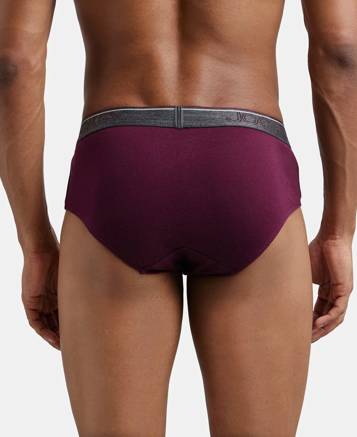 JOCKEY Super Combed Cotton Solid Brief with Ultrasoft Waistband #8037- Wine Tasting