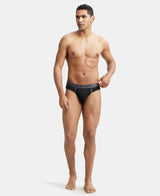 JOCKEY Super Combed Cotton Rib Solid Brief with Ultrasoft Waistband #8044 - Black