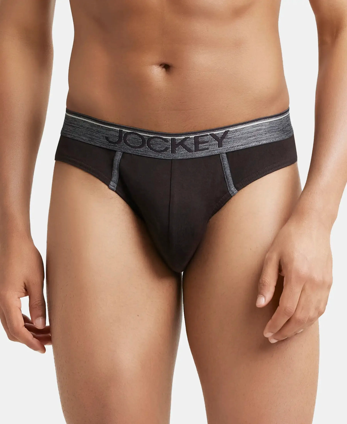 JOCKEY Super Combed Cotton Rib Solid Brief with Ultrasoft Waistband #8044 - Brown