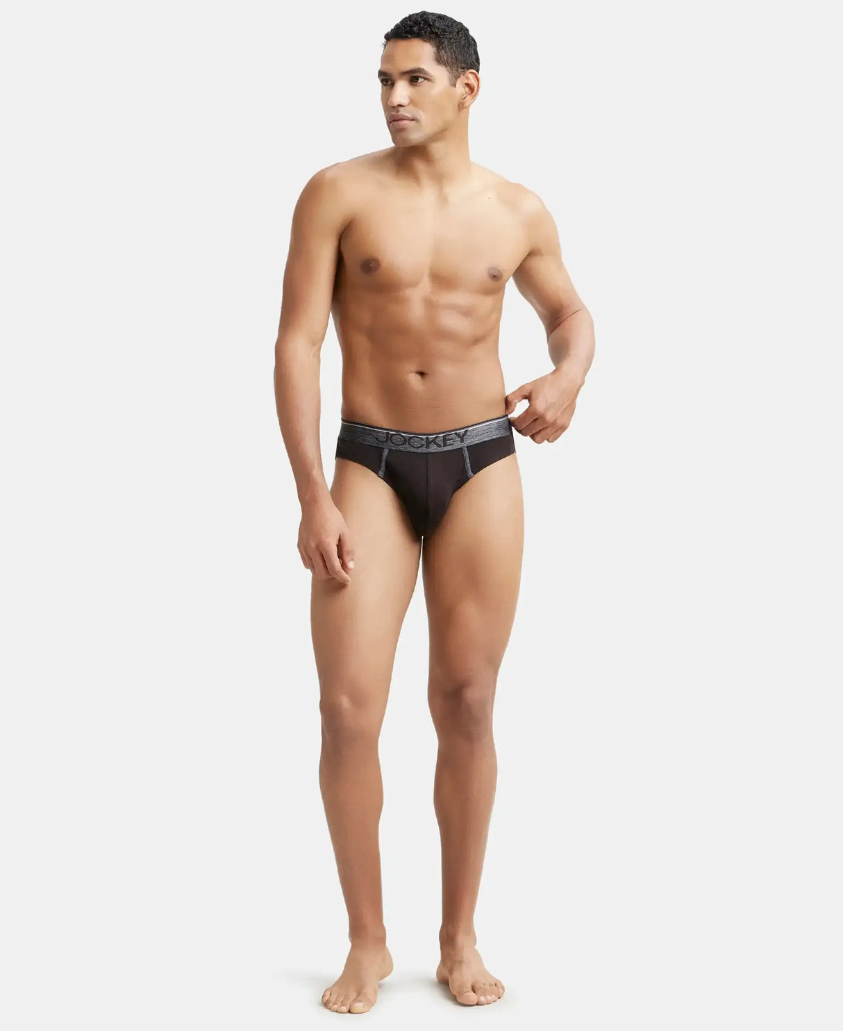 JOCKEY Super Combed Cotton Rib Solid Brief with Ultrasoft Waistband #8044 - Brown