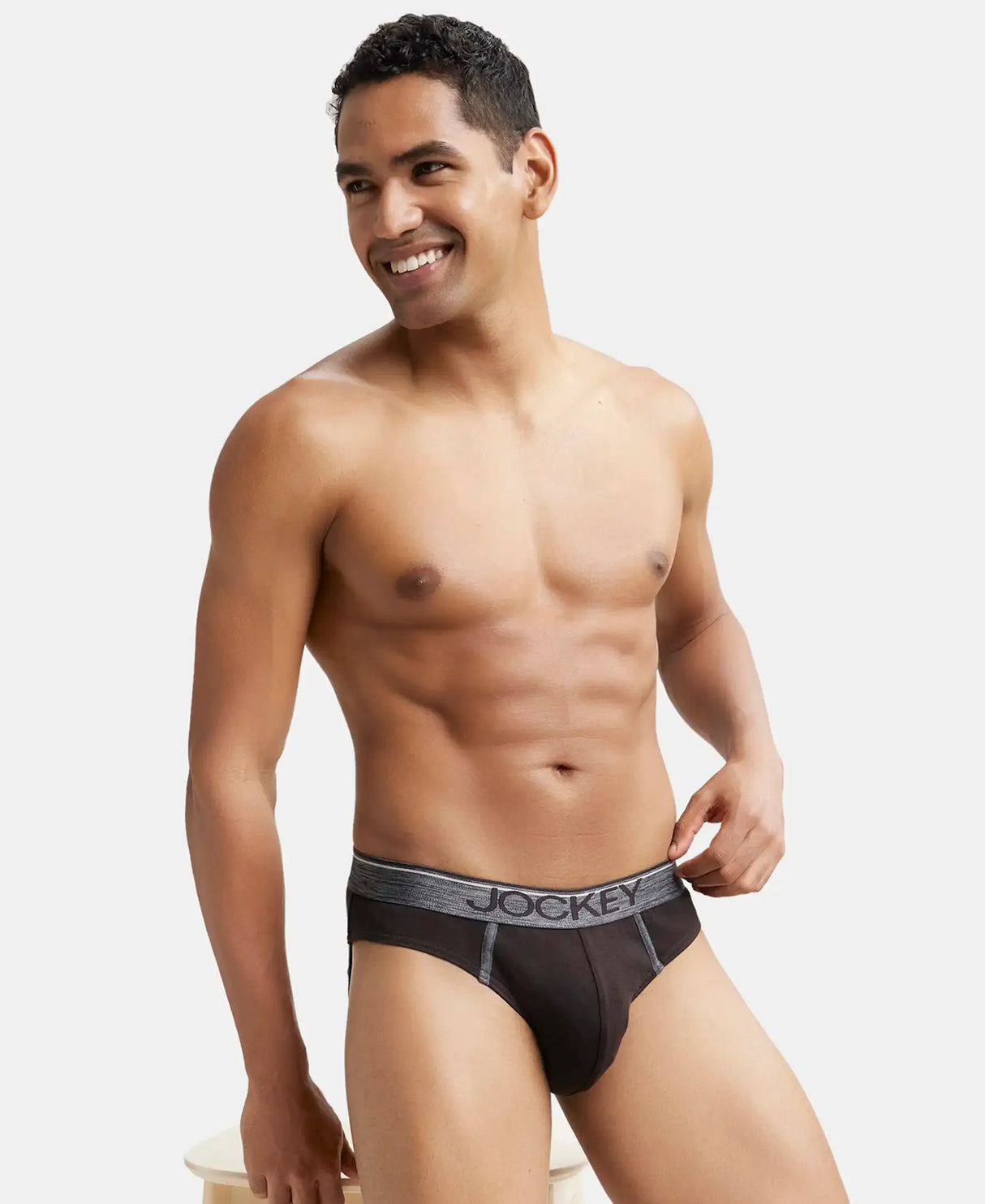 JOCKEY Super Combed Cotton Rib Solid Brief with Ultrasoft Waistband #8044 - Brown