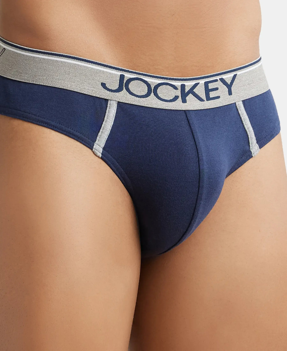 JOCKEY Super Combed Cotton Rib Solid Brief with Ultrasoft Waistband #8044 - Deep Navy