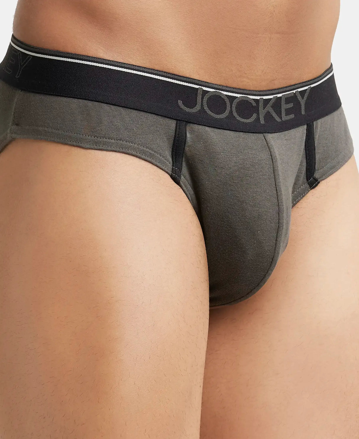 JOCKEY Super Combed Cotton Rib Solid Brief with Ultrasoft Waistband #8044 - Deep Olive