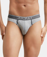 JOCKEY Super Combed Cotton Rib Solid Brief with Ultrasoft Waistband #8044 - Grey Melange