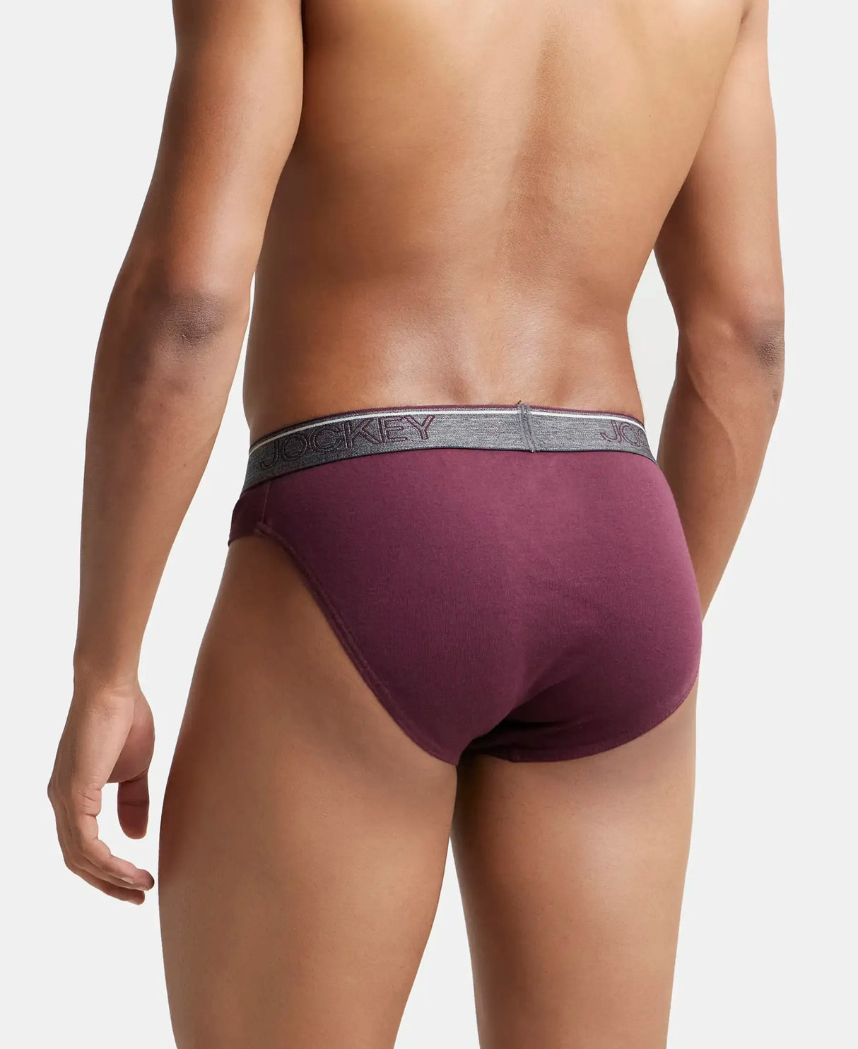 JOCKEY Super Combed Cotton Rib Solid Brief with Ultrasoft Waistband #8044 - Wine Tasting