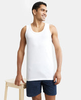 Super Combed Cotton Round Neck Sleeveless Vest #8816 - White (Pack of 2)