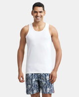 Super Combed Cotton Round Neck Sleeveless Vest #8820 - White (Pack of 2