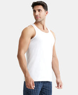 Super Combed Cotton Round Neck Sleeveless Vest #8820 - White (Pack of 3)