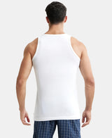 Super Combed Cotton Round Neck Sleeveless Vest #8820 - White (Pack of 3)