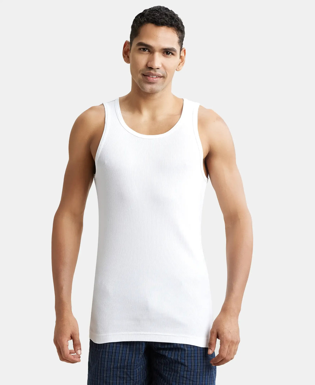 Super Combed Cotton Rib Round Neck Sleeveless Vest with Stay Fresh Properties #8823