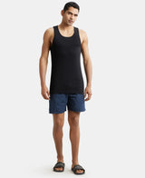 JOCKEY Super Combed Cotton Rib Round Neck with Racer Back Gym Vest #9922- Black