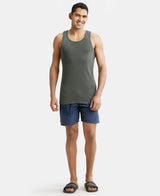 JOCKEY Super Combed Cotton Rib Round Neck with Racer Back Gym Vest #9922- Deep Olive