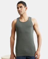 JOCKEY Super Combed Cotton Rib Round Neck with Racer Back Gym Vest #9922- Deep Olive